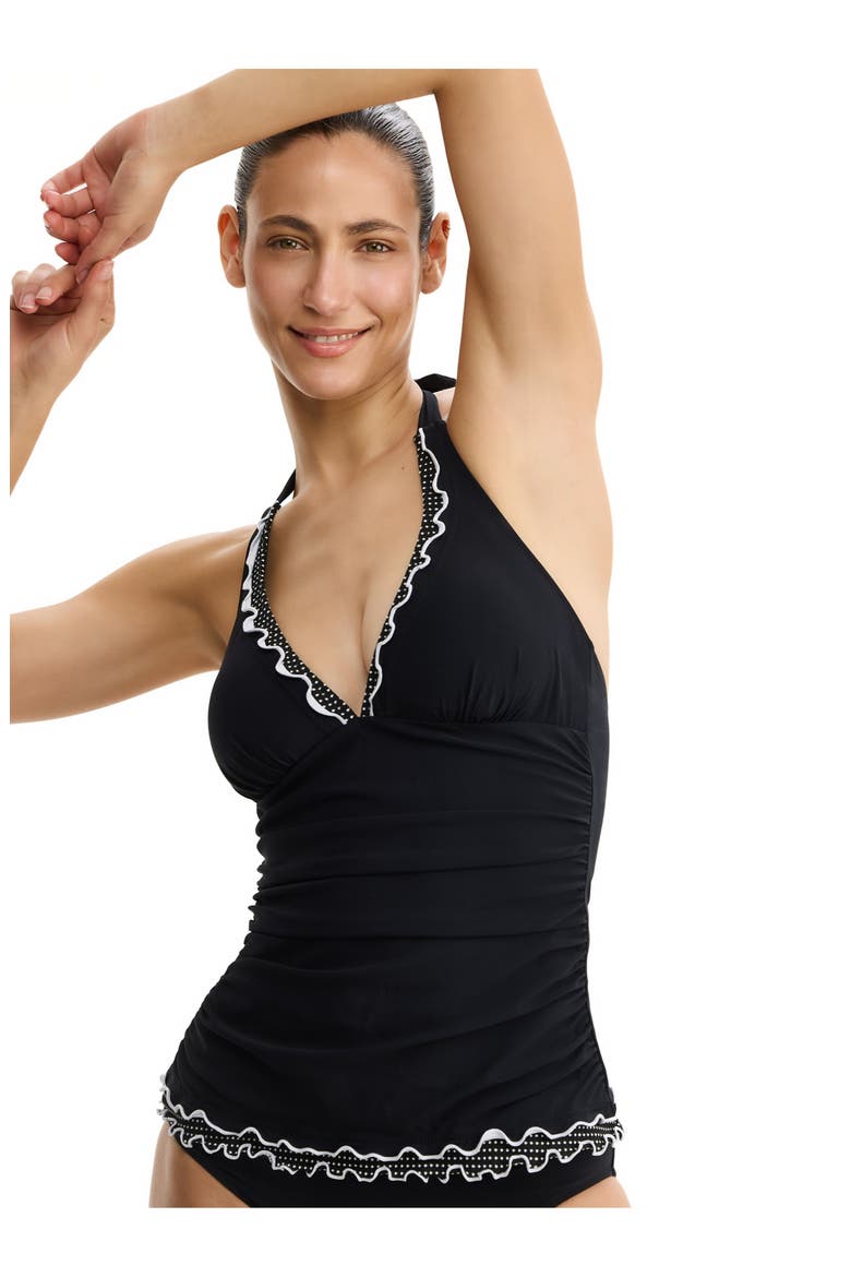 Dottie Delight Halter Tankini Top, Alternate, color, Black