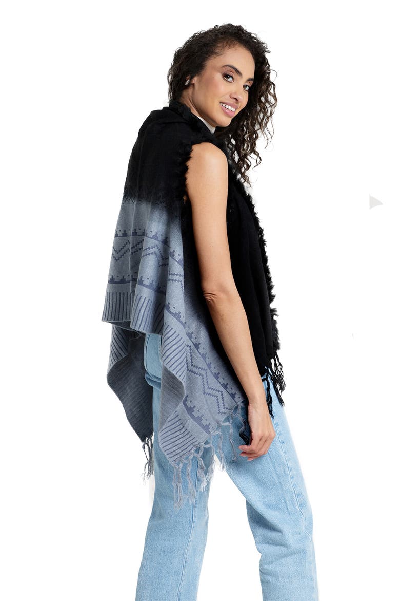 Faux Fur Fringe Vest, Alternate, color, BLACK