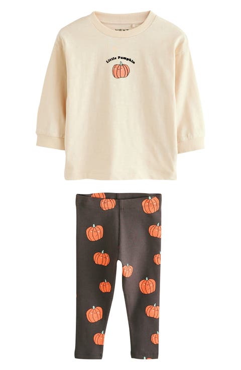 Kids' Pumpkin Long Sleeve T-Shirt & Leggings Set (Baby, Toddler & Little Kid)