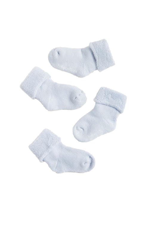 Babycottons Towel Socks Set Of 2 In Blue