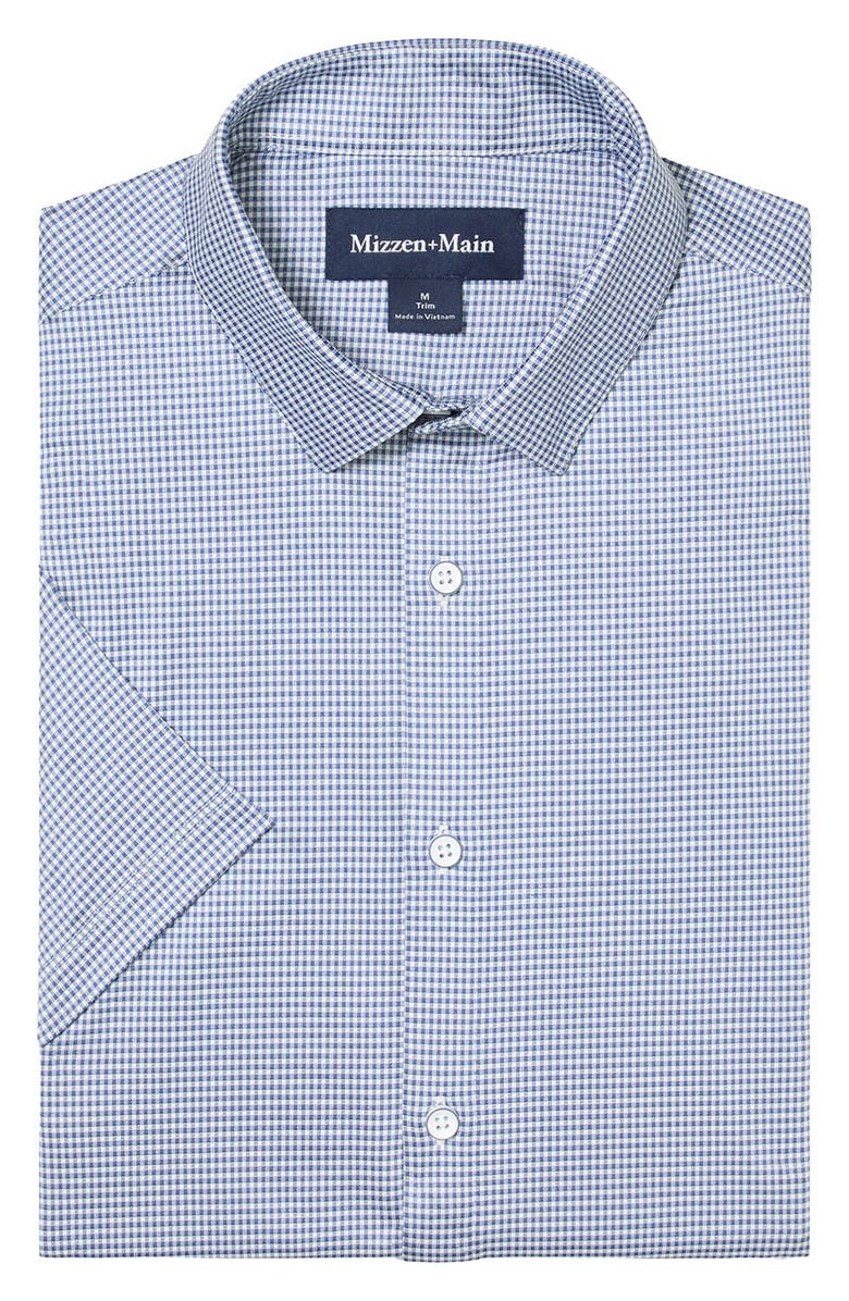 Mizzen+Main Halyard Short Sleeve Performance Button-Up Shirt, Alternate, color, Coastal Fjord Peter Gingham