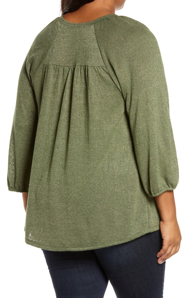 Bobeau Caty V-Neck Balloon Sleeve Top, Alternate, color, 