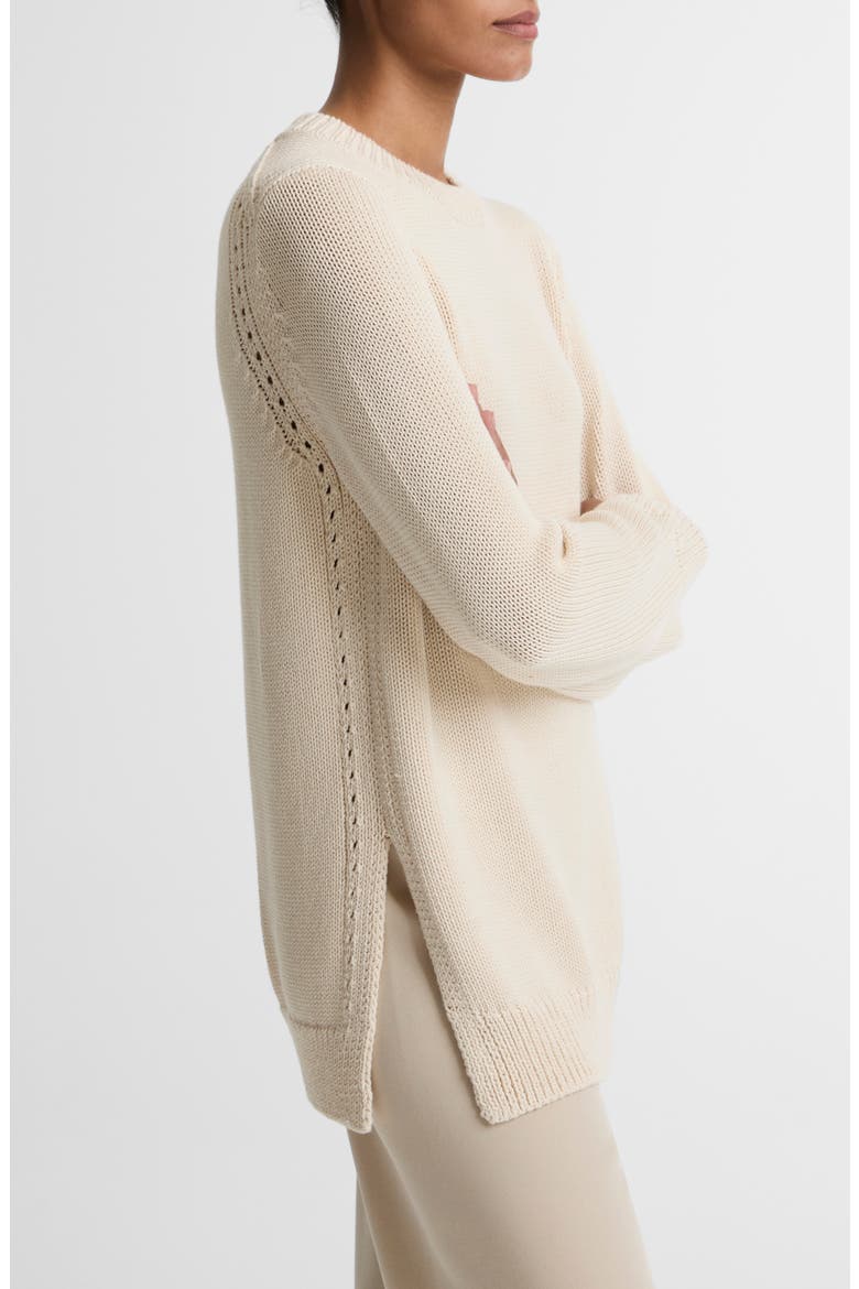 Cotton Blend Tunic Sweater, Alternate, color, BONE