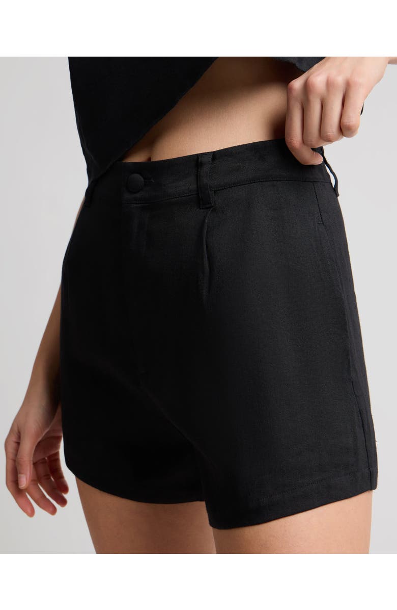Onia Stretch Linen Short, Alternate, color, Black