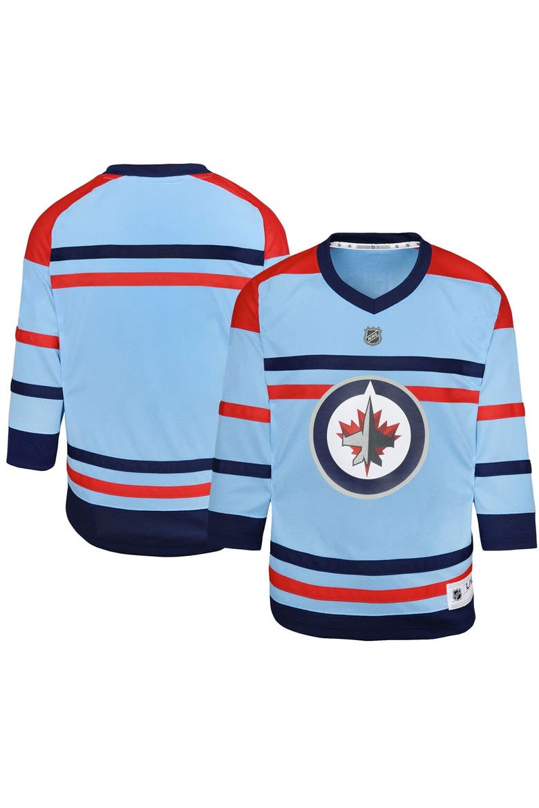 Youth  Light Blue Winnipeg Jets Anniversary Replica Jersey, Main, color, Light Blue