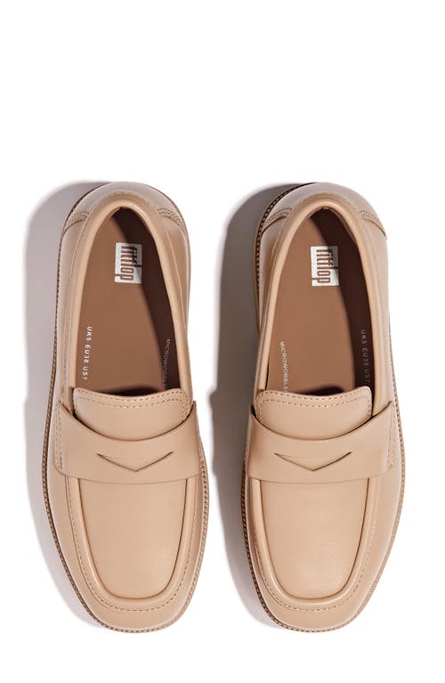 Fitflop Luma Leather Demi Wedge Loafer In Brown