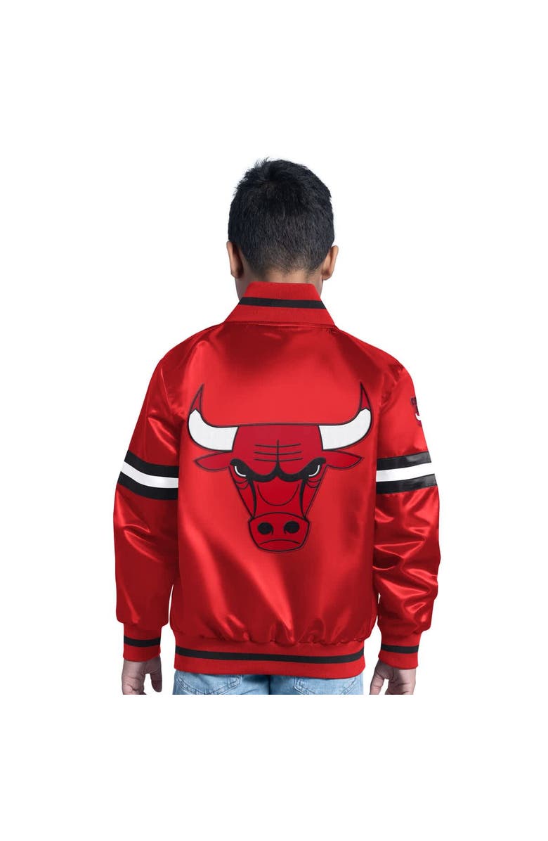 STARTER Youth Red Chicago Bulls Scrimmage Full-Snap Varsity Jacket, Alternate, color, Red