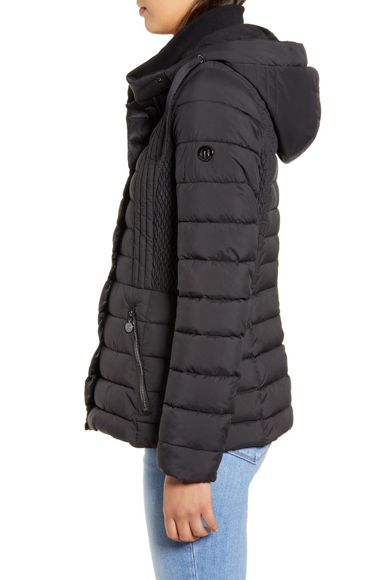Packable Water Resistant Puffer Jacket, Alternate, color, BLACK