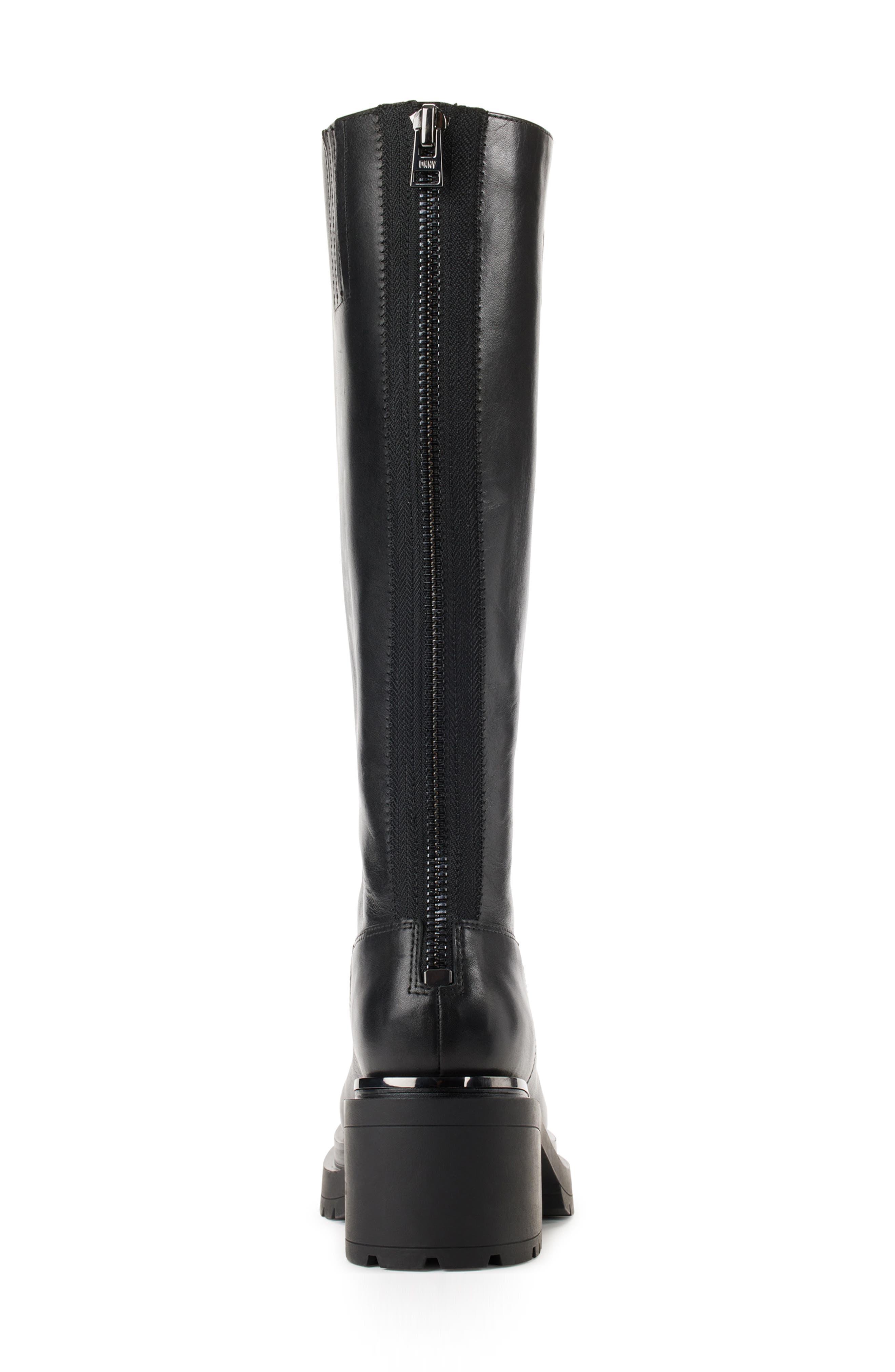 DKNY Paloma Logo Knee High Platform Boot, Alternate, color, Black