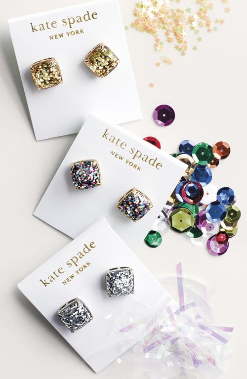 Kate Spade Womens Multi Glitter Glittered Small Square Stud Earrings