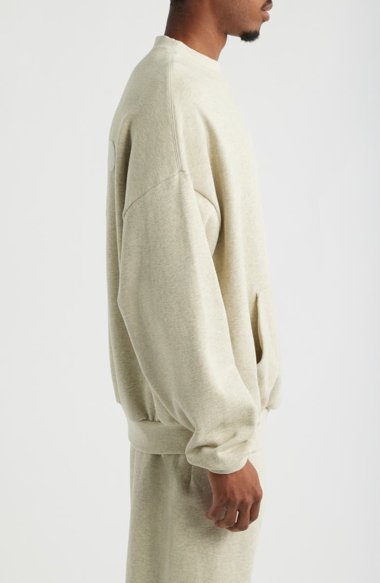 Fear of God Essentials '90s Cotton Crewneck Sweatshirt, Alternate, color, Washed Vanilla Heather