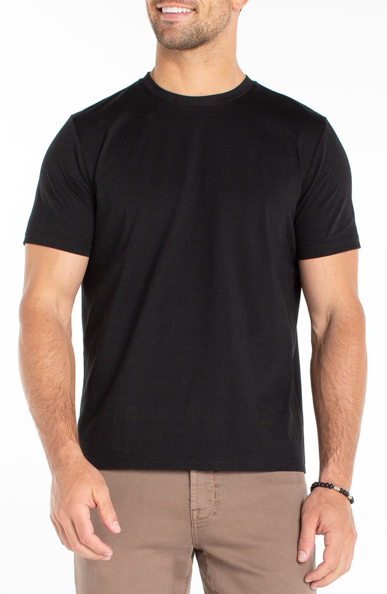 Liverpool Los Angeles Cotton Blend Crewneck T-Shirt, Main, color, Black