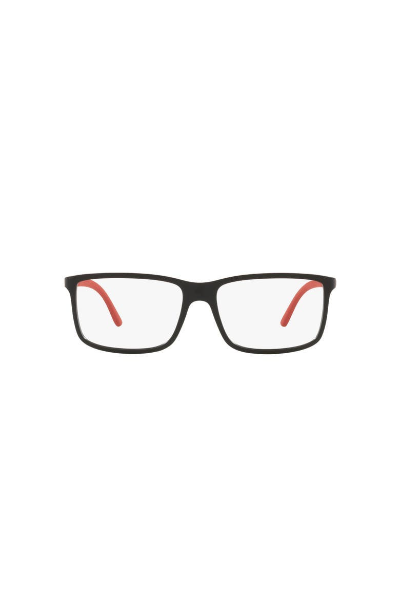Polo Ralph Lauren 53mm Rectangle optical glasses, Alternate, color, Black