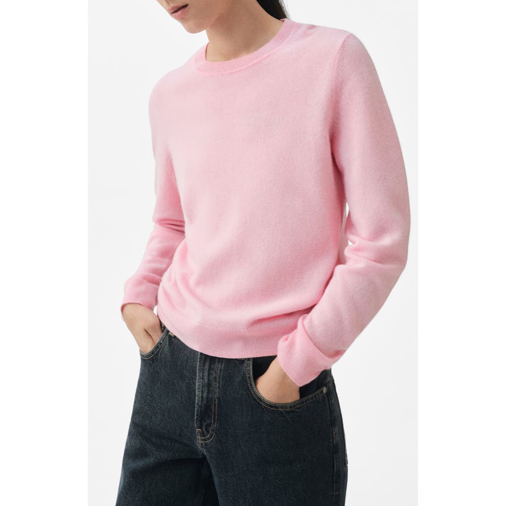 Mango Crewneck Cashmere Sweater In Pink
