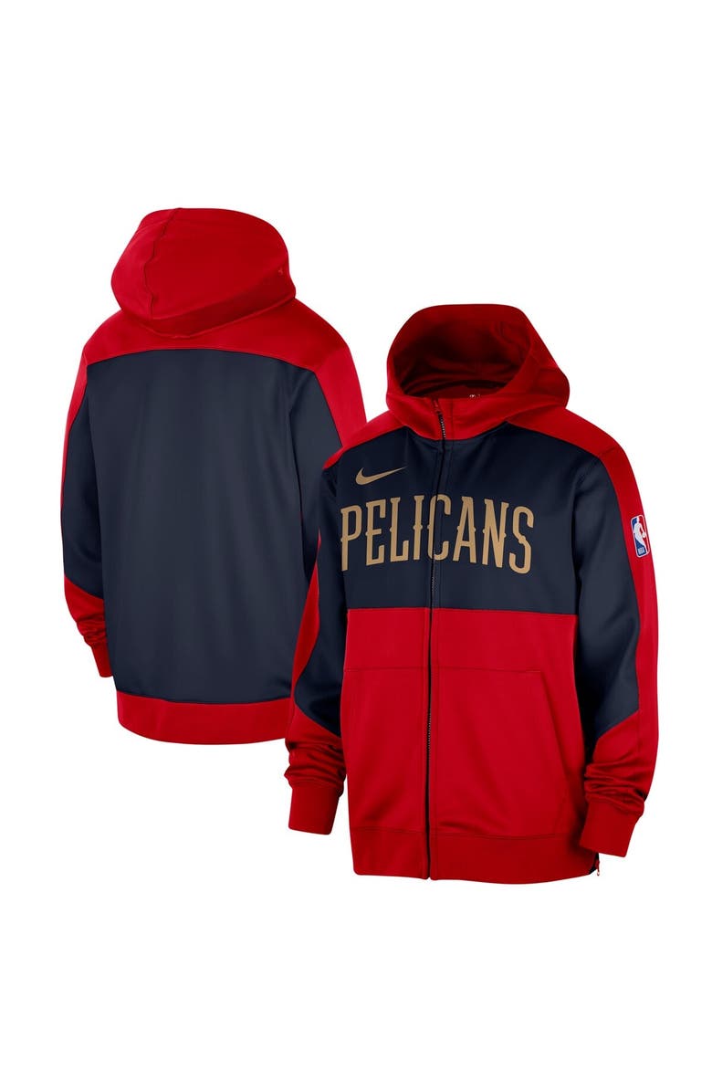 Nike Men's Nike Red New Orleans Pelicans Authentic On-Court Showtime Performance Full-Zip Hoodie, Main, color, Red
