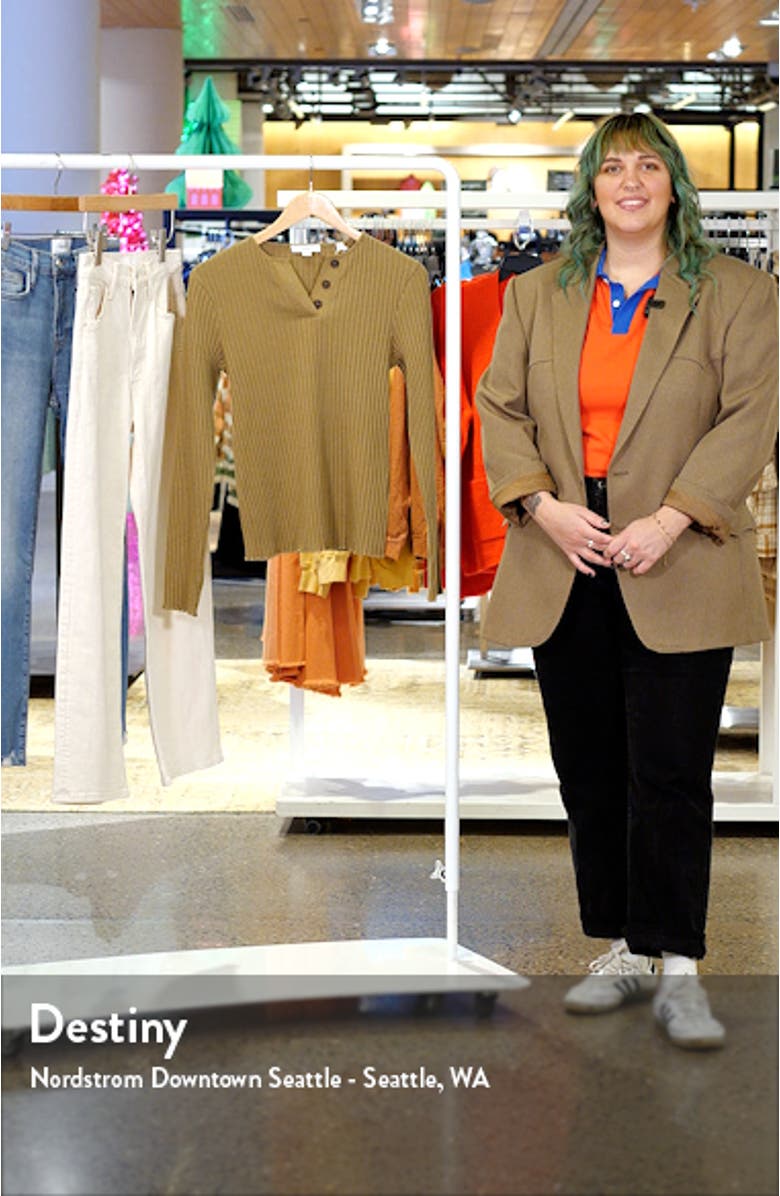 Cotton Blend Rib Henley Sweater, sales video thumbnail