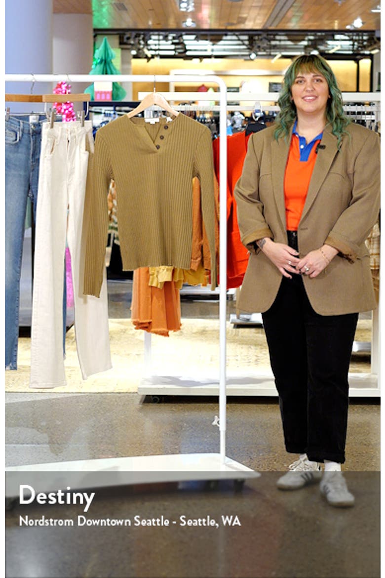 Cotton Blend Rib Henley Sweater video
