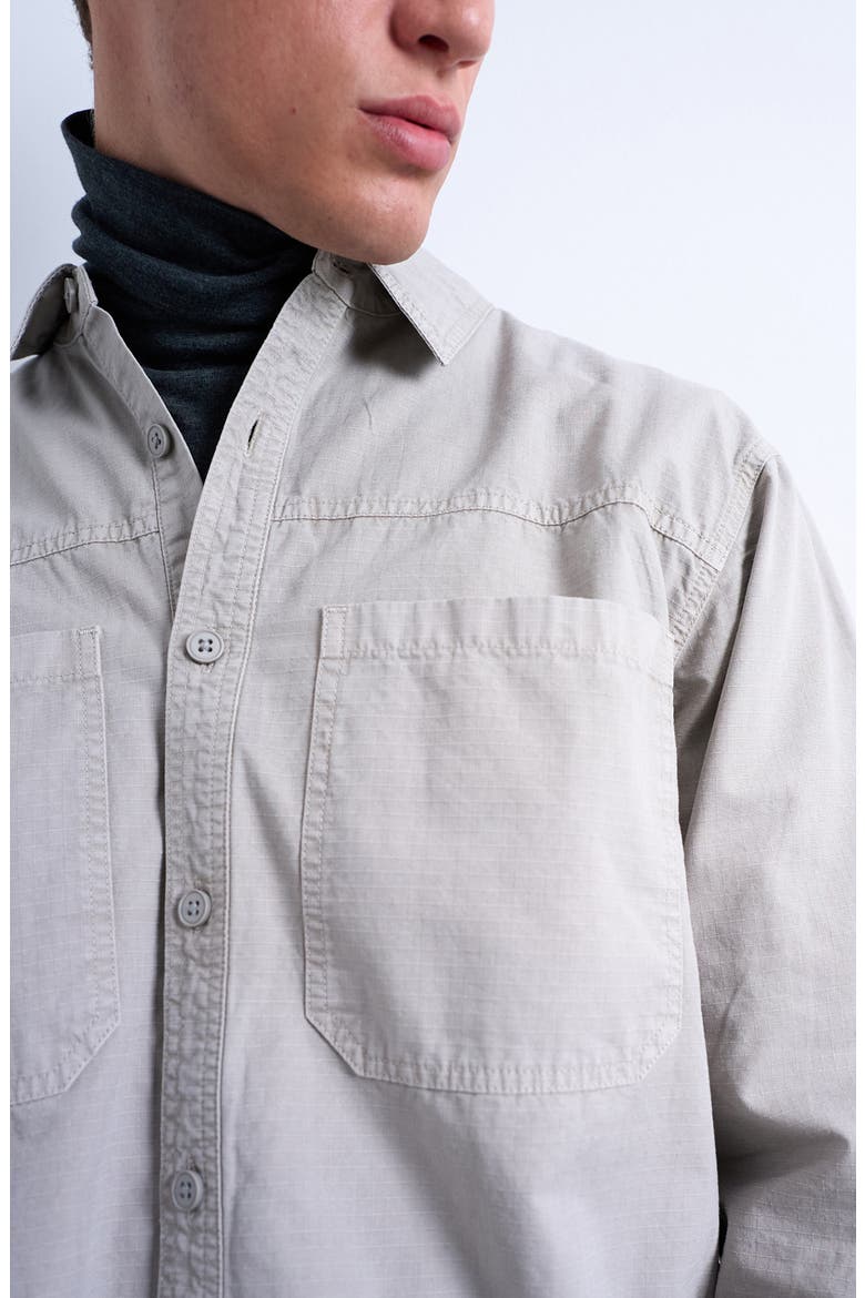 Regular Fit Ripstop Overshirt, Alternate, color, WASHED STONE