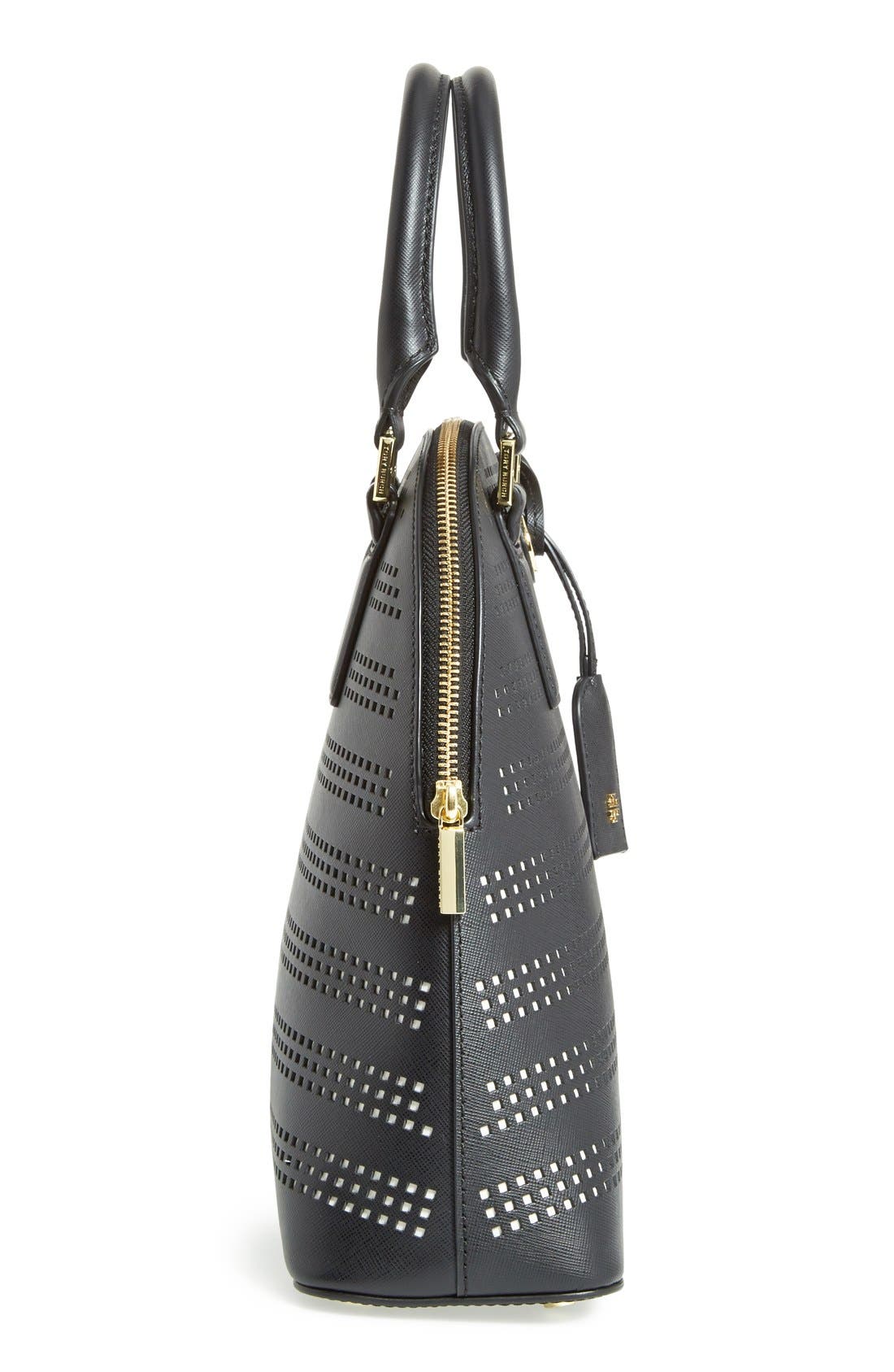 Tory Burch 'Robinson' Perforated Leather Dome Satchel, Alternate, color, 