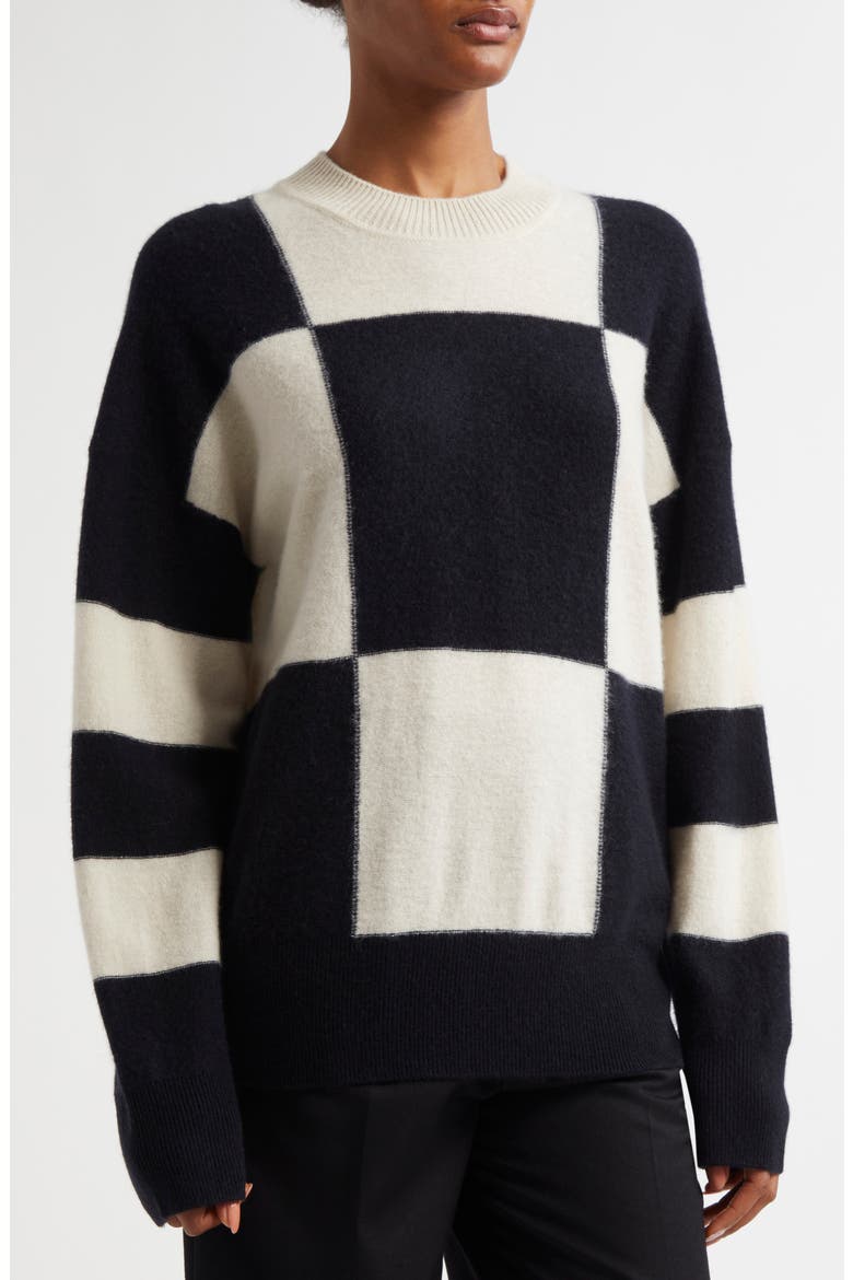 Becki Wool Blend Sweater, Alternate, color, BLACK/ WHITE