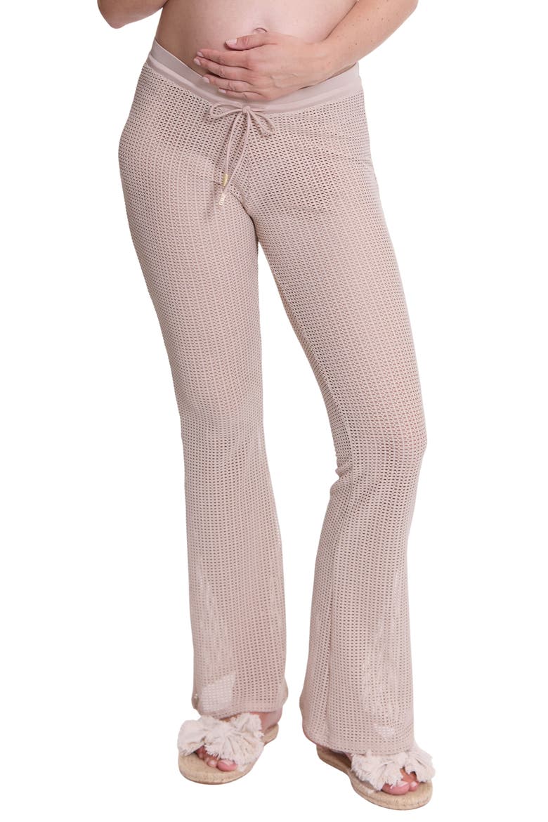 Milos Maternity Beachwear Pants, Main, color, BEIGE