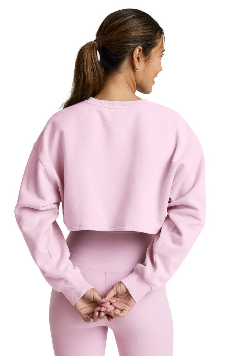 LuxeFleece Boxy Crop Sweatshirt, Alternate, color, FROSTY PINK