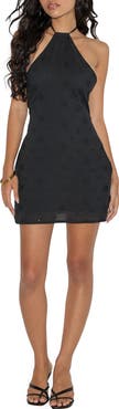 Motel Belinda Eyelet Halter Minidress