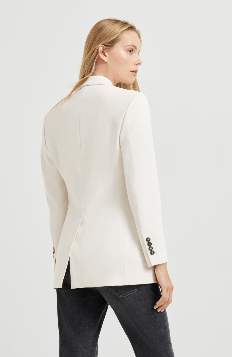 Brunello Cucinelli Couture twill blazer, Alternate, color, Milk