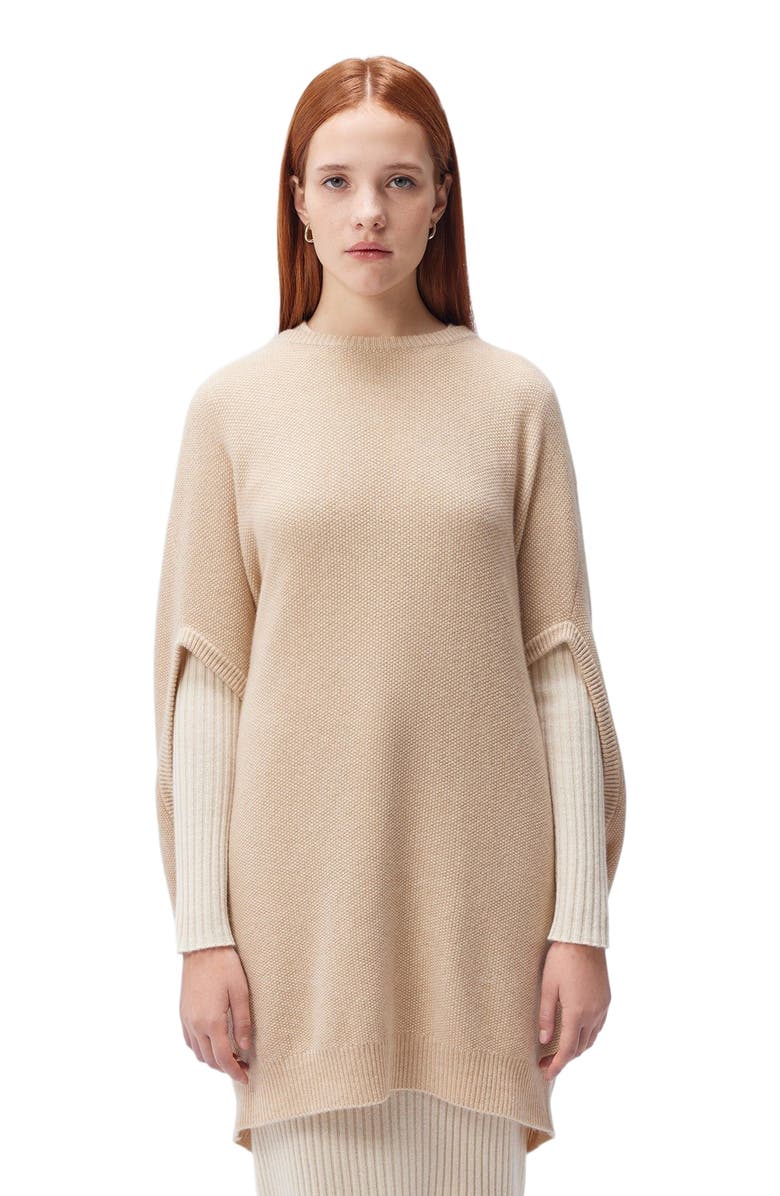 GOBI Mongolian Cashmere Cashmere Cocoon Sweater, Main, color, Beige