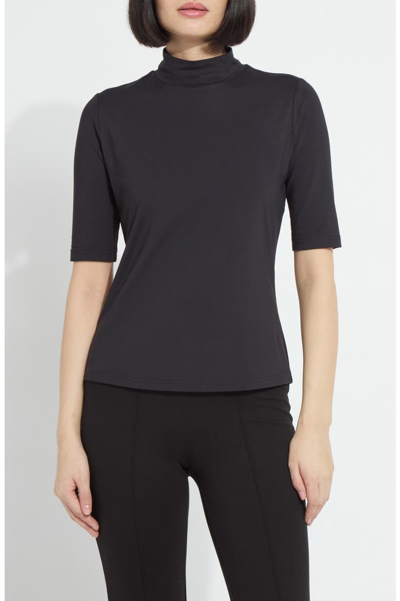 Clara Mock Neck Top, Main, color, BLACK