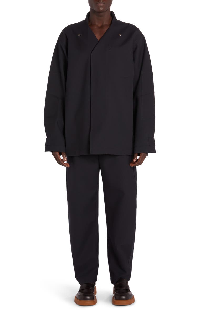 Bottega Veneta Bonded Wool Flannel & Cotton Tech Jacket, Alternate, color, 