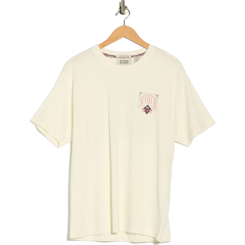 Scotch & Soda Crest Graphic Print T-shirt In Neutral