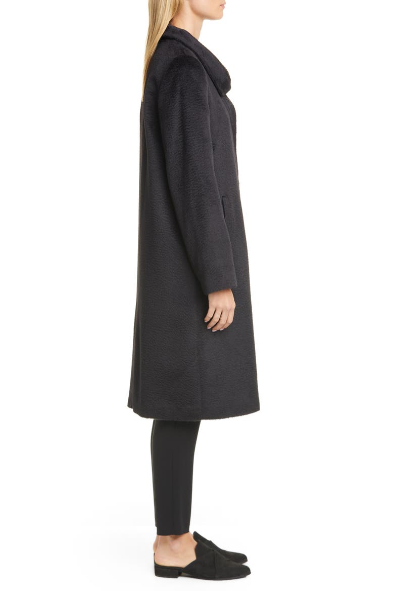 High Collar Coat, Alternate, color, BLACK