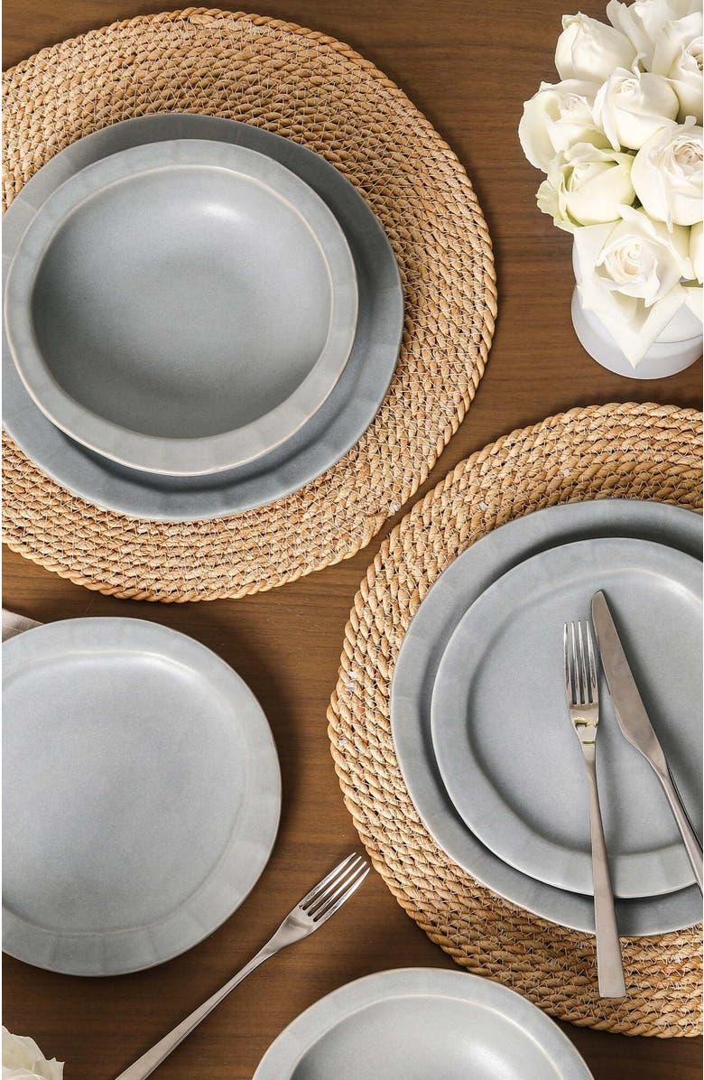 Stone Lain Oasis Stoneware 12-Piece Dinnerware Set, Alternate, color, Grey Blue