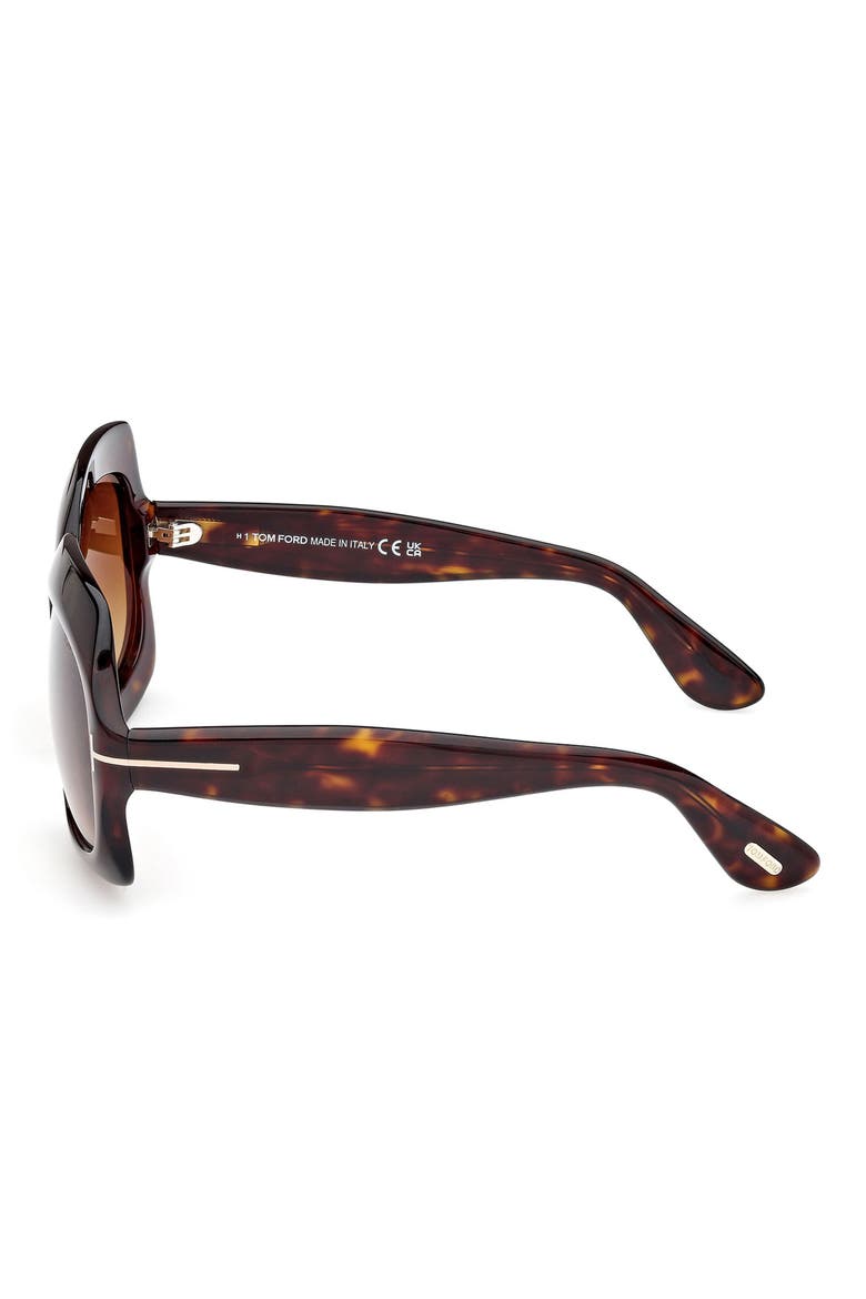 Ren 60mm Geometric Sunglasses, Alternate, color, DARK HAVANA / GRADIENT BROWN