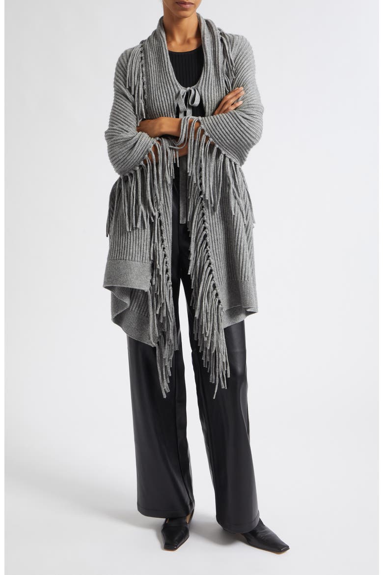 Anais Wool & Cashmere Fringe Wrap, Main, color, STORM