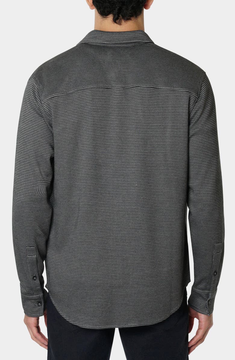 Robert Graham Bressett Houndstooth Knit Button-Up Shirt, Alternate, color, Grey