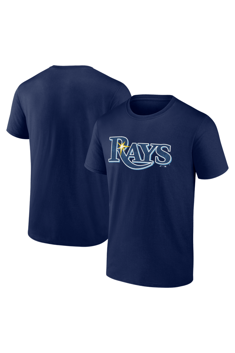Men's Logo Athletic Navy Tampa Bay Rays Wordmark T-Shirt, Main, color, Navy