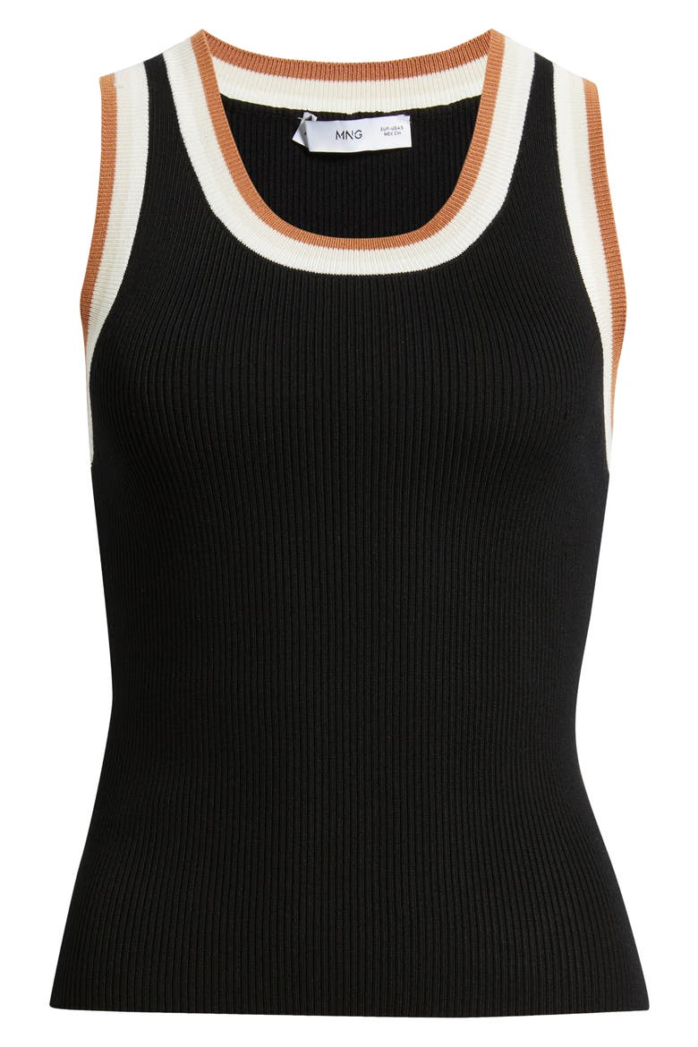 Crochi Rib Tank Top, Alternate, color, BLACK