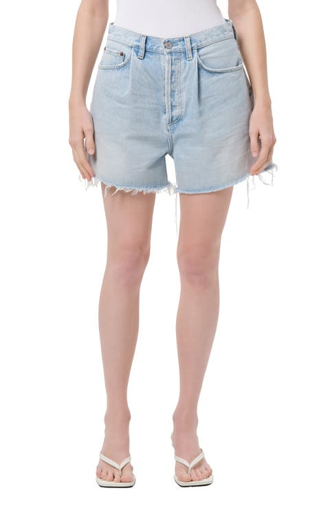 Rhoda Pleated Denim Cutoff Shorts
