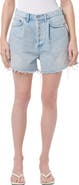AGOLDE Rhoda Pleated Denim Cutoff Shorts