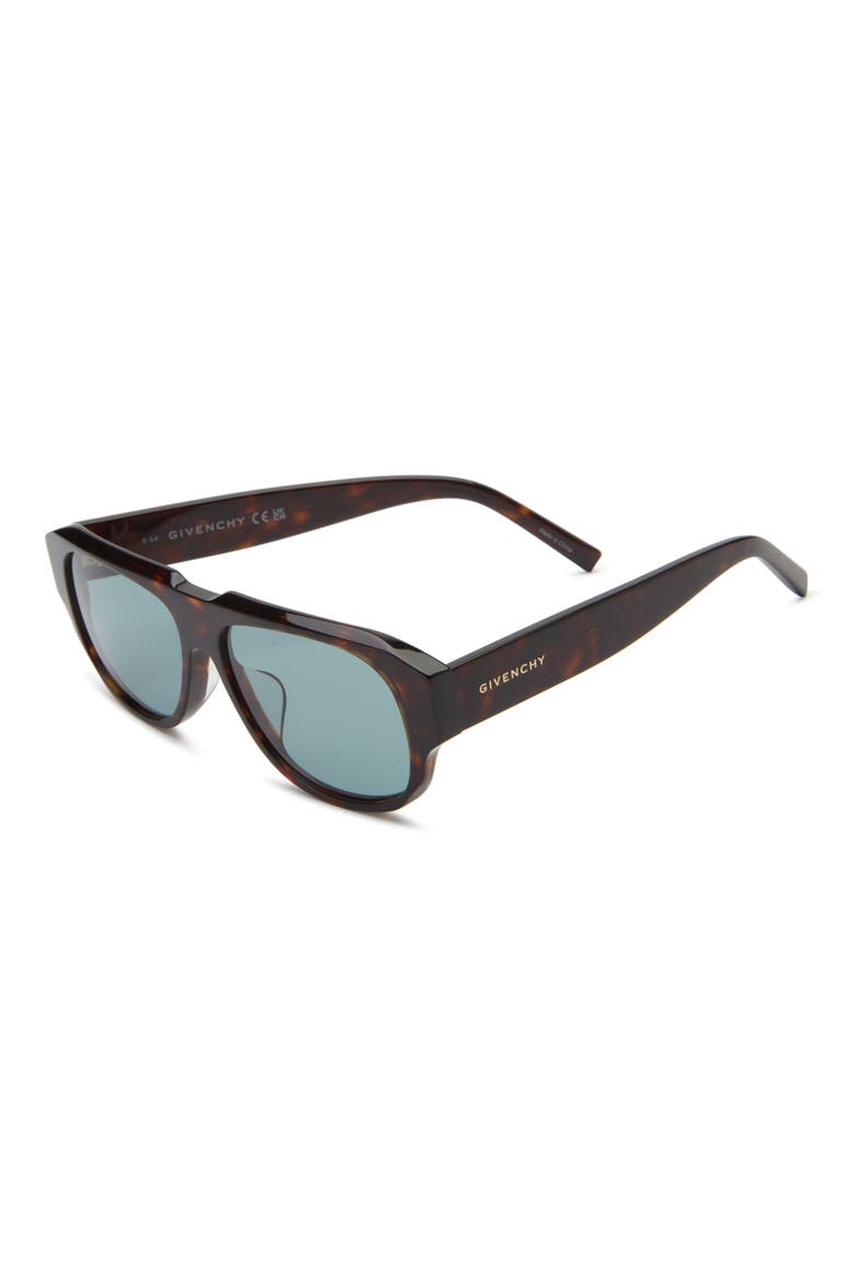 GV Day 54mm Geometric Sunglasses, Alternate, color, DARK HAVANA / GREEN