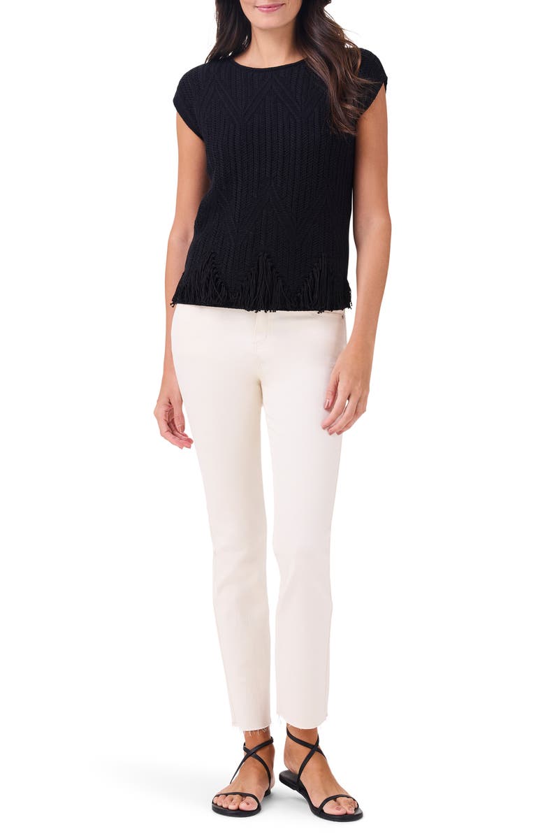 NIC+ZOE Openwork Sweater Top, Alternate, color, Black Onyx