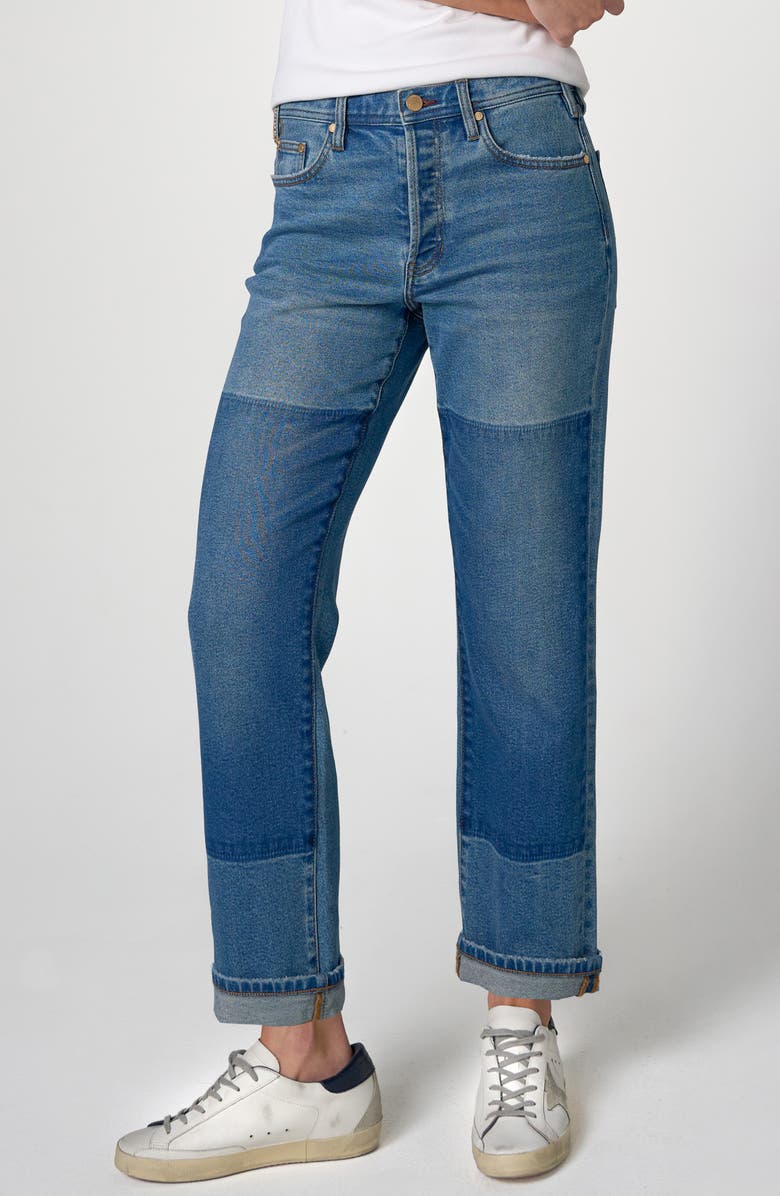 Liverpool Sloane Slouchy High Waist Girlfriend Jeans, Main, color, Frontier Blue
