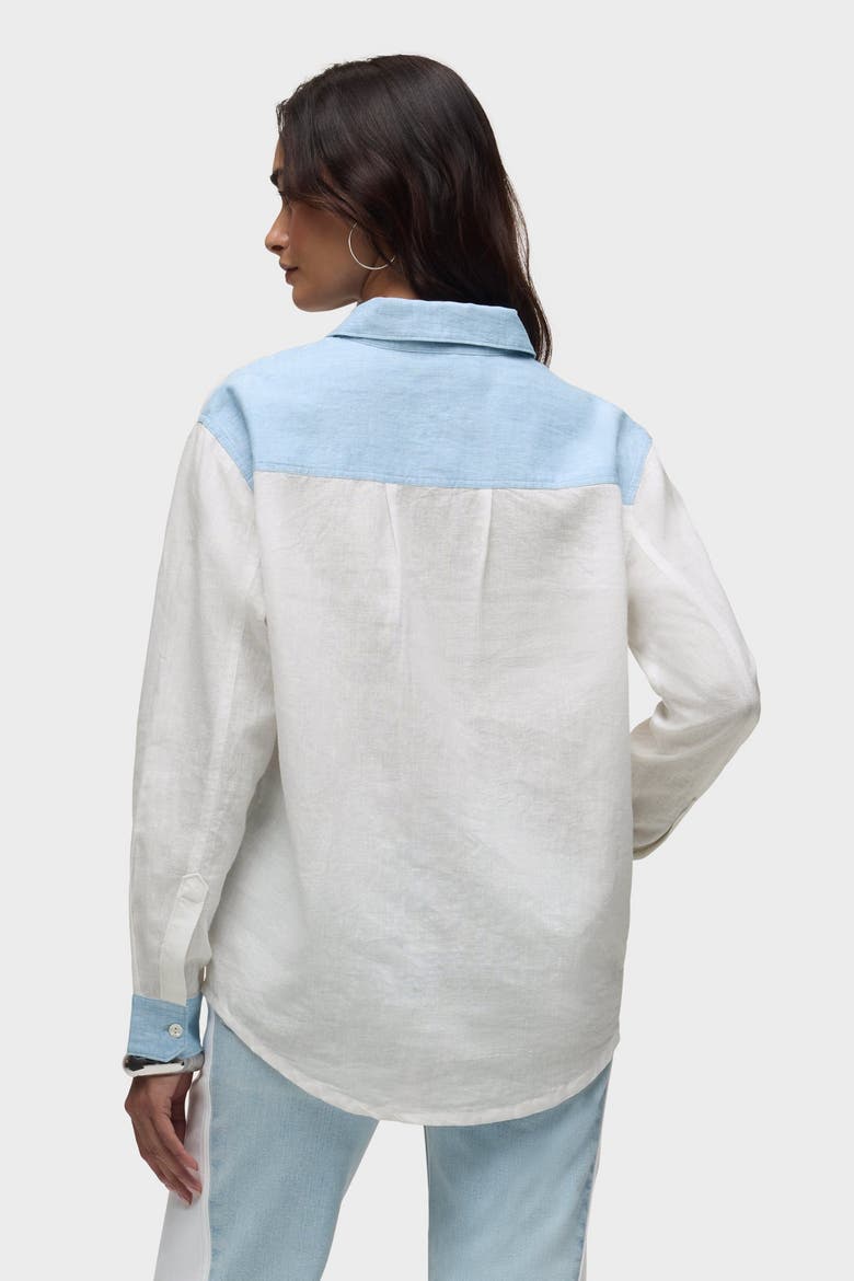 Oversized Button Down Shirt, Alternate, color, COLORBLOCK WHITE
