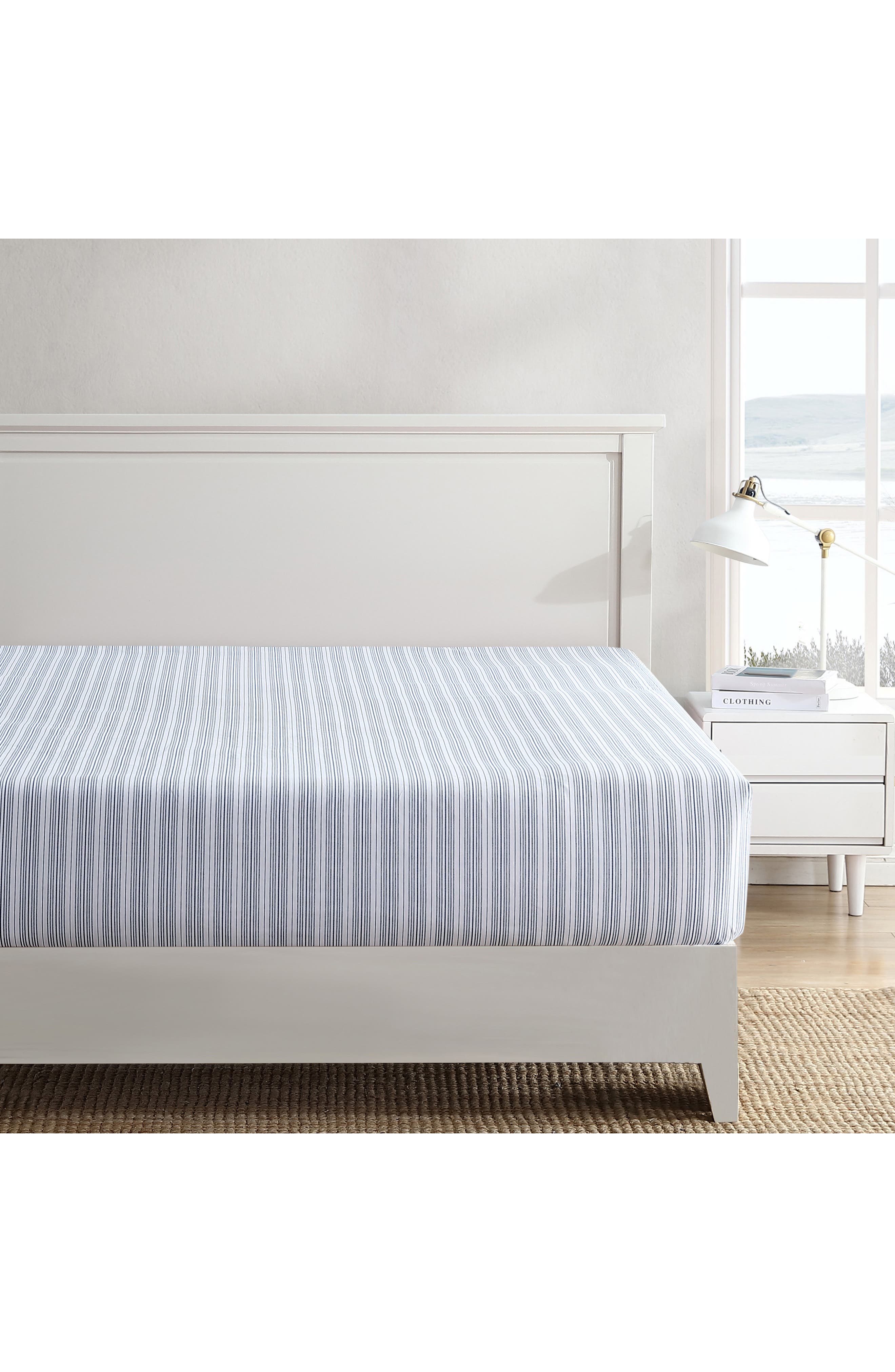 Nautica Beaux Stripe Percale Cotton Fitted Sheet