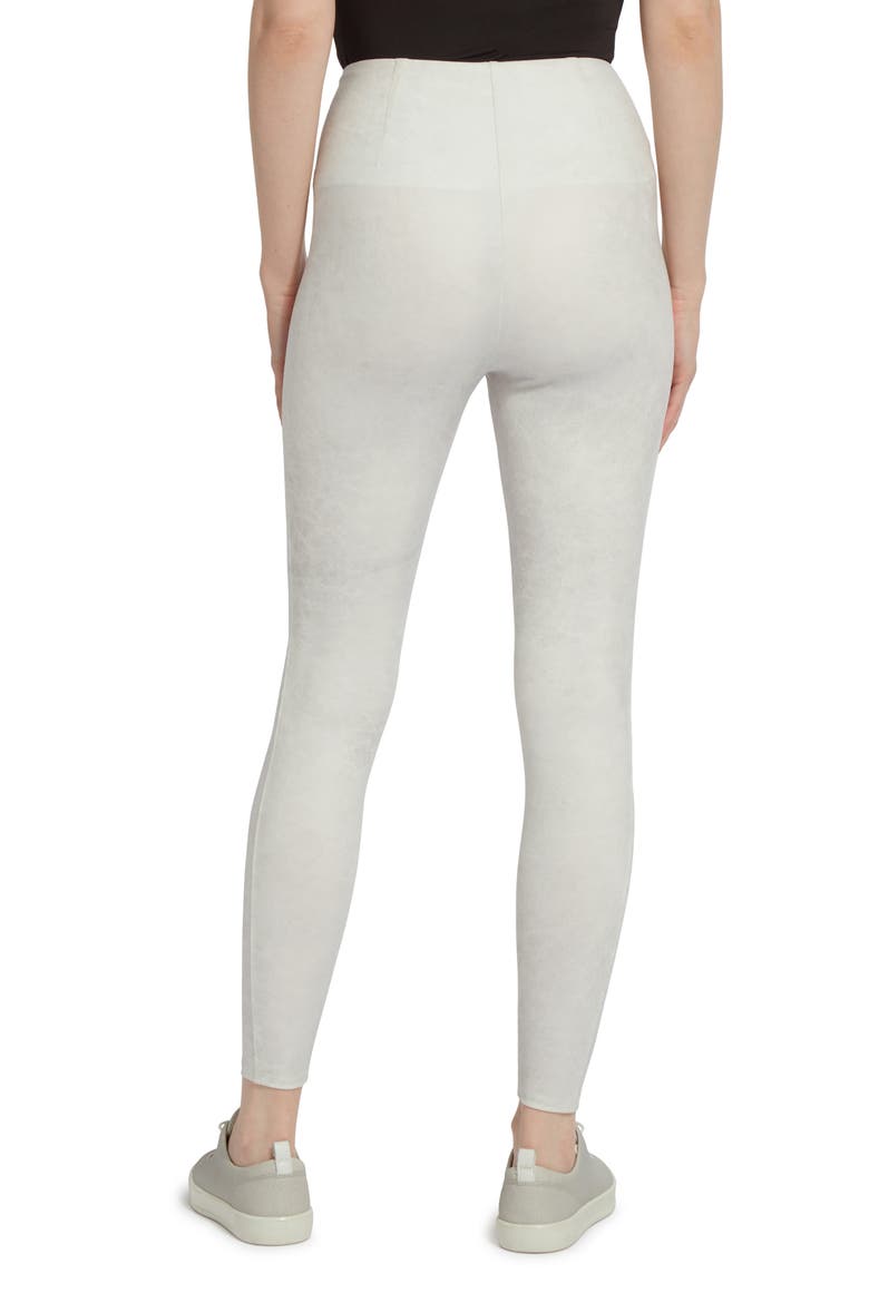 'Lyssentials Textured Faux Leather Leggings, Alternate, color, SNOW WHITE