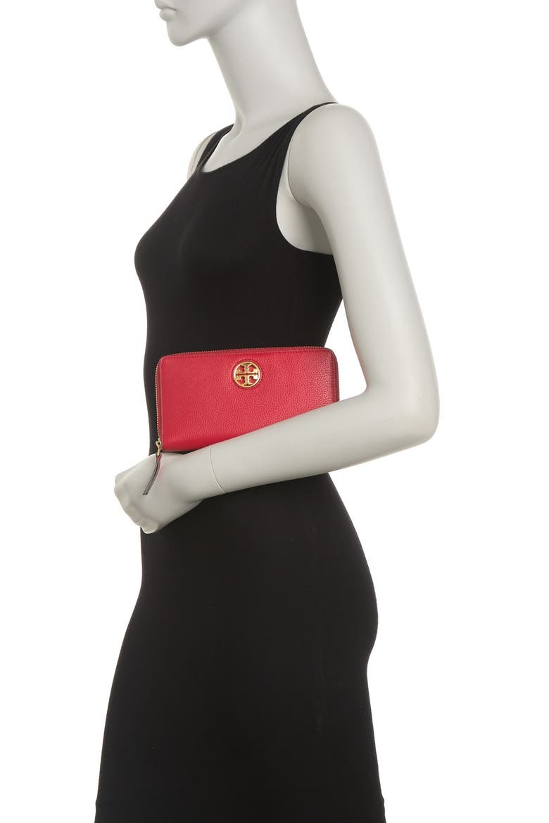 Carson Zip Leather Continental Wallet, Alternate, color, BRIGHT CARNELIAN