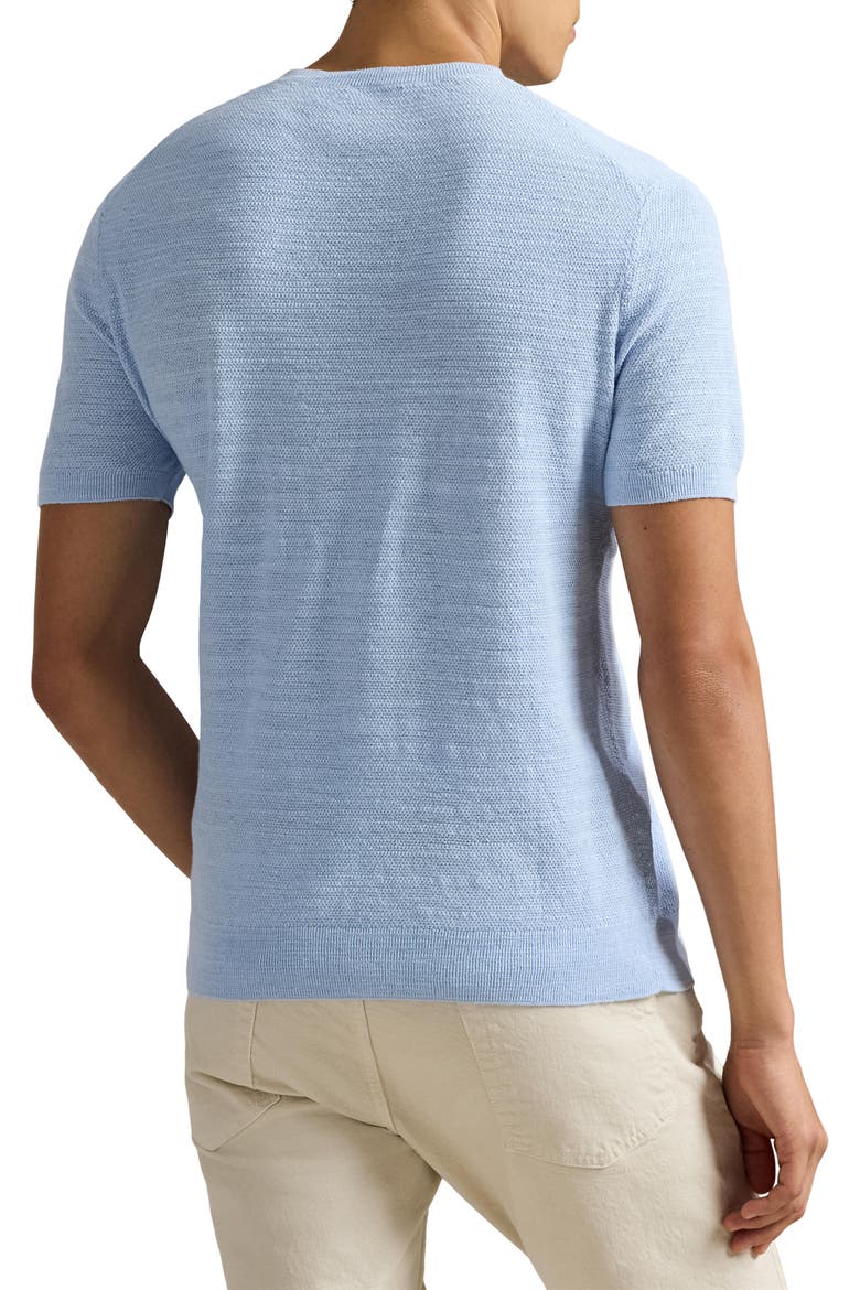 Textured Seed Stitch Cotton & Linen Sweater, Alternate, color, OFFICE BLUE