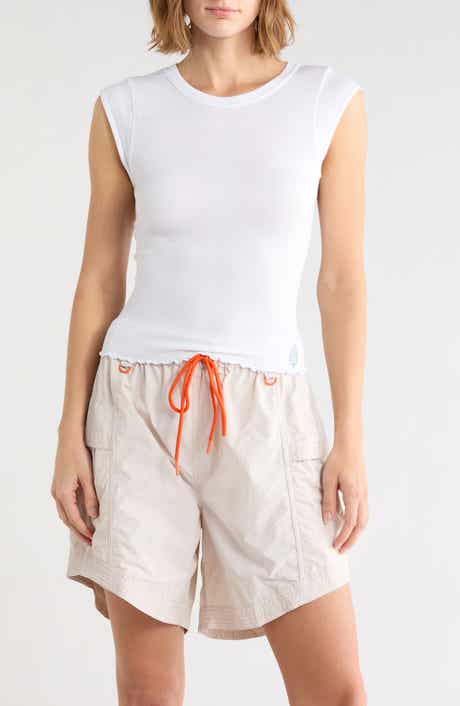 Double Point Short Sleeve Ribbed T-Shirt